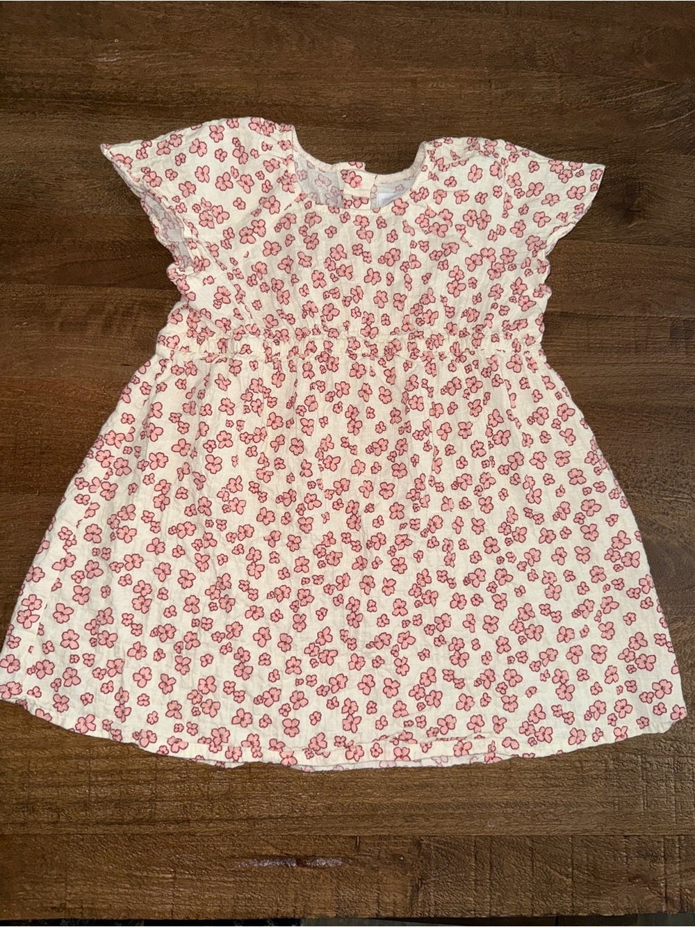 Zara Cream Dress with Pink Floral Print